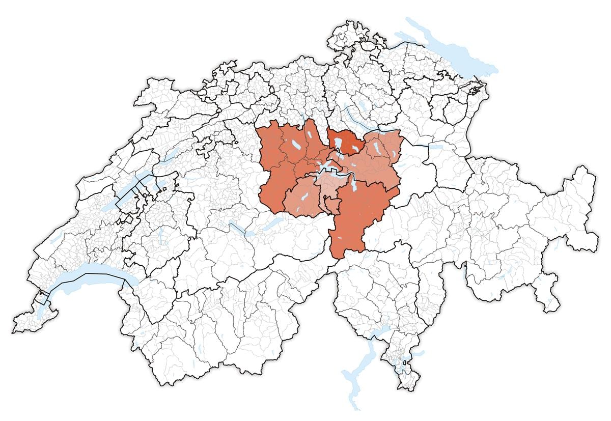 térkép közép-svájc 