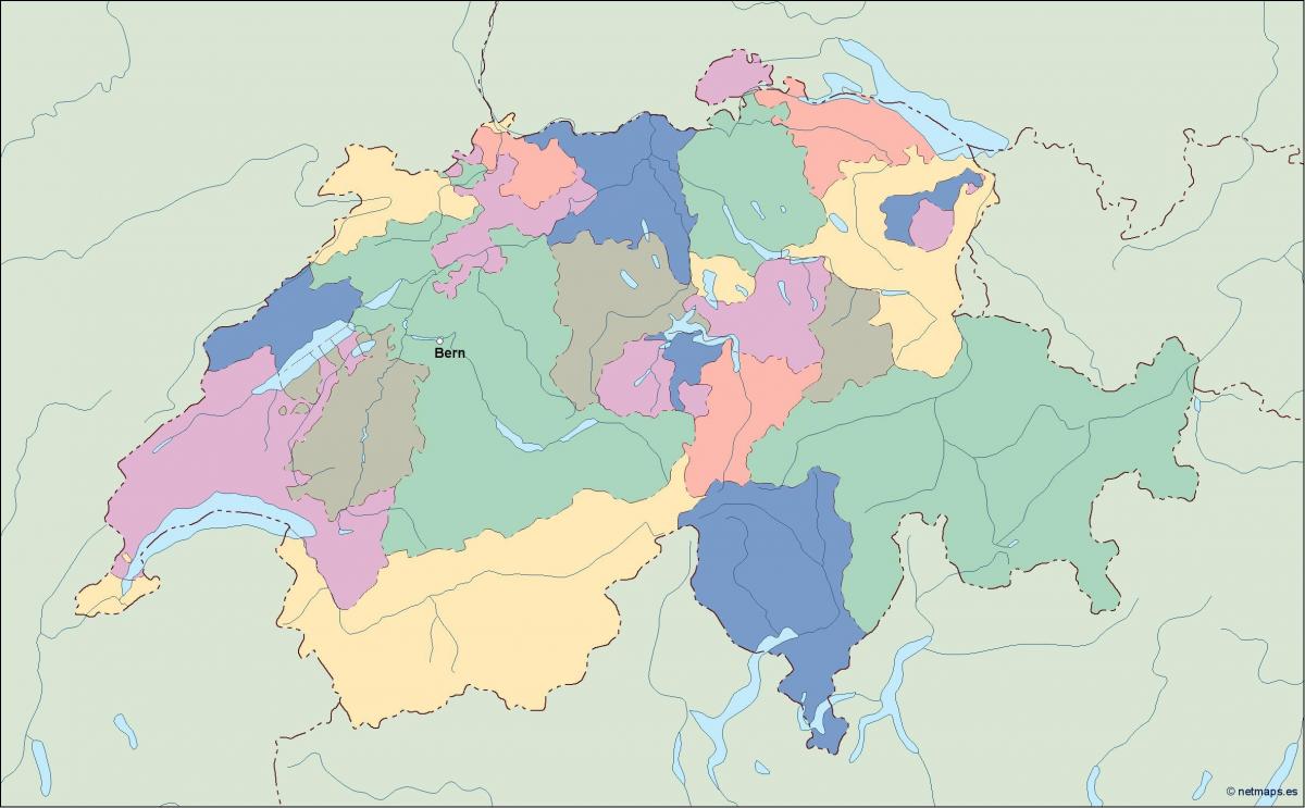 térkép-politikai térkép svájc