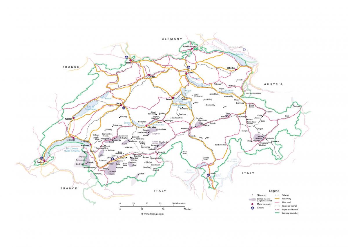 svájc térképe metró 