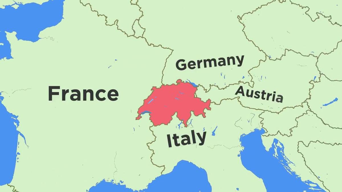svájc térképe, illetve a szomszédos országokban