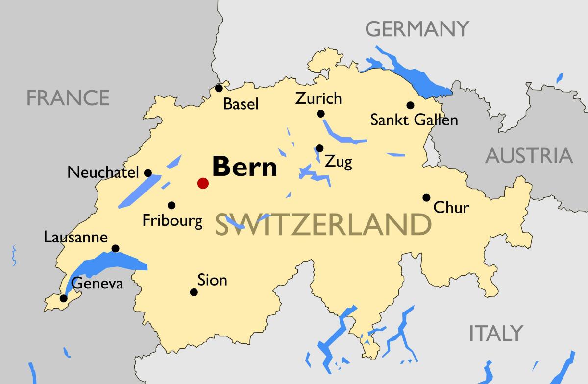 svájc térképe a nagyobb városokban