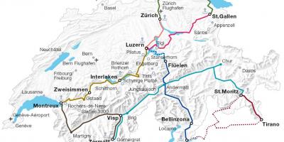 Svájc vonat útvonal térkép