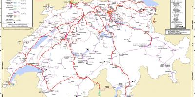 Vonaton utazni, a svájc térkép