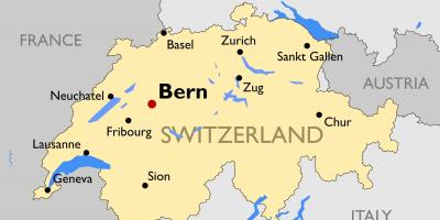 Svájc térképe a nagyobb városokban